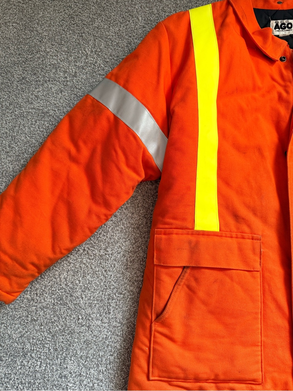 AGO Men’s Hi-Vis Insulated Work Jacket Size 48 Made in Canada - Picture 4 of 12